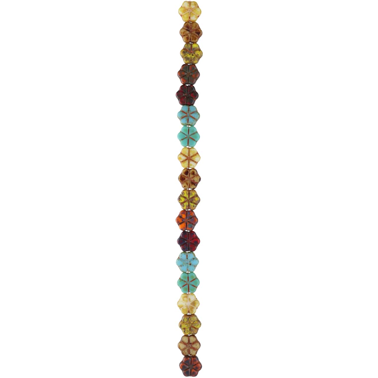 6 Packs: 18 ct. (108 total) Autumn Czech Glass Flower Beads, 10.6mm by Bead Landing™